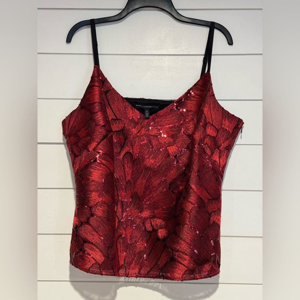 WHBM Red Sequin Tank X-Large (001)